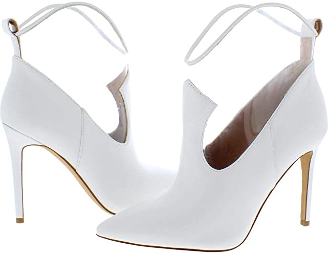 Jessica Simpson Women's Periya Faux Leather Transparent Heeled Western Booties  Color Bright White Size 9.5M