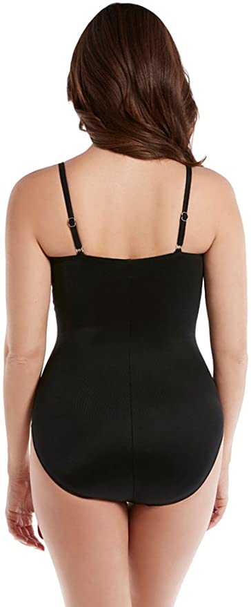 Miraclesuit Rock Solid Love Knot One-Piece Swimsuit  Black Size 16