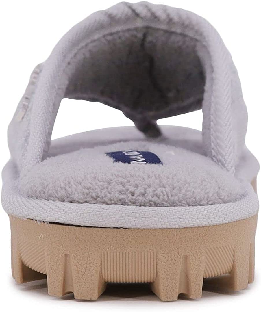 Nautica Womens Haji Plush Thong Slippers  Color Gray Size 8M