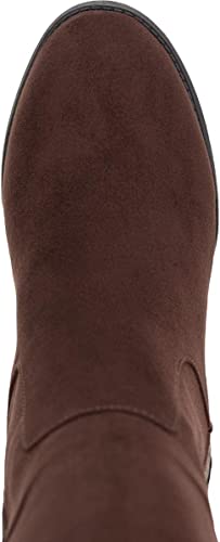 Style & Co. Womens August Faux Leather Almond Toe Knee-High Boots Color Chocolate Micro Size 6.5M