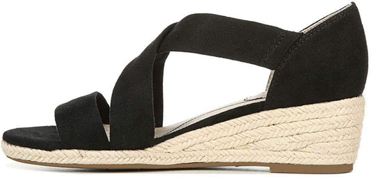LifeStride Women's Siesta Espadrille Wedge Sandal  Color Black Size 7.5M