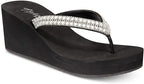 Thalia Sodi Women's Emira Embellished Wedge Sandals  Color Black Bling Size 7M