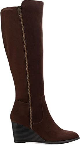 Style & Co. Womens August Faux Leather Almond Toe Knee-High Boots Color Chocolate Micro Size 6.5M