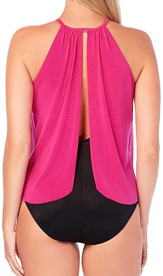 Magicsuit Women's Swimsuit Solid Aubrey High Neckline Soft Cup One Piece Swimsuit Color Blue Size 8