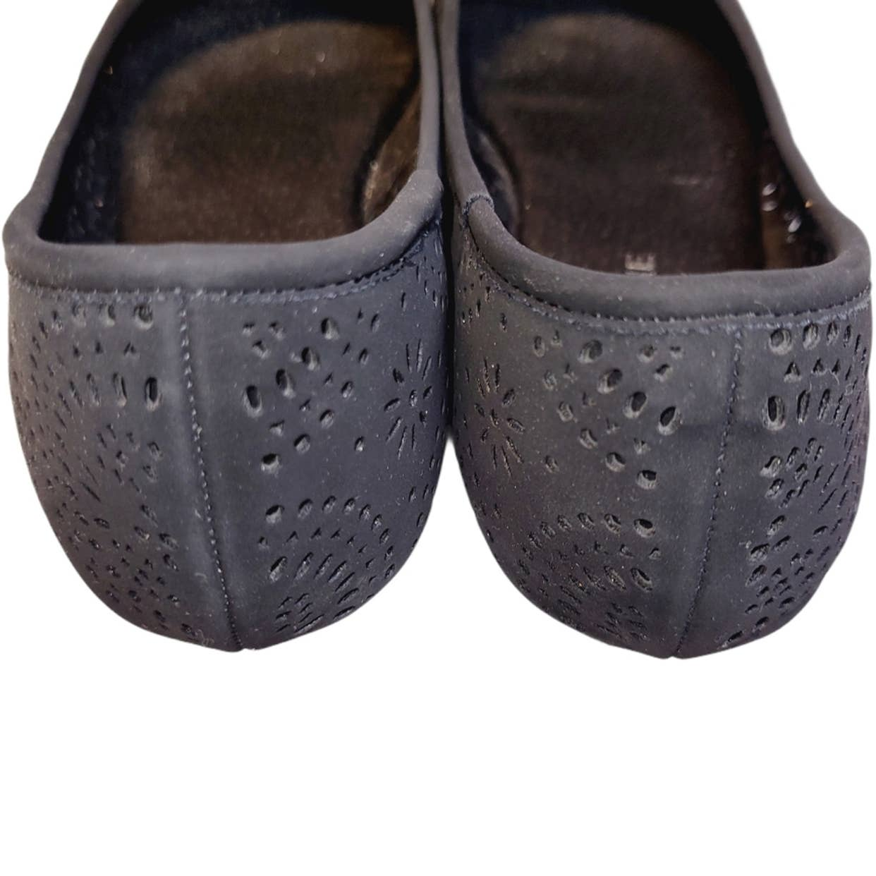 Sun + Stone Sophia Perforated Flats  Color Black Size 5.5M