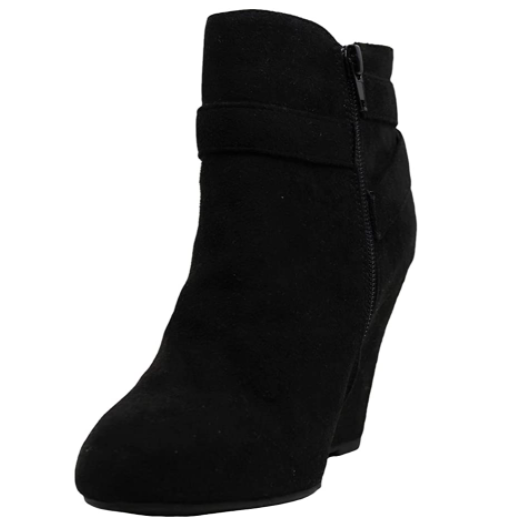 Rebel by Zigi Women's Keylie Faux Suede Wedge Boots  Black Size 8