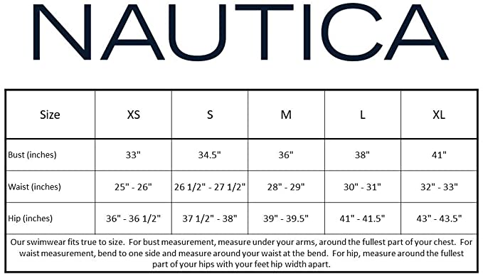Nautica Standard Cross Back One Piece Swimsuit  Color Deep Sea Size L