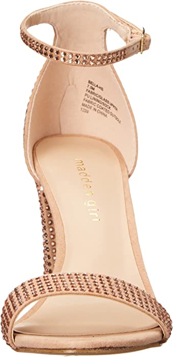 Madden Girl Womens Bella Two-Piece Block-Heel San Vintage  Color Rose Rhinestone Size 5.5M