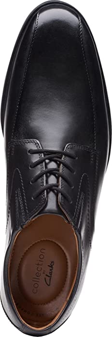 Clarks Men's Whiddon Pace Oxford  Color Black Leather Size 10.5M