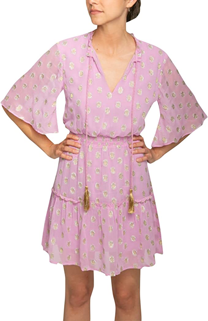 Raga Kenna Metallic-Dot Dress  Color Lilac Size M