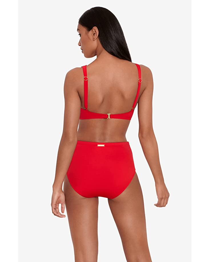 LAUREN Ralph Lauren Beach Club Solid High-Waisted Bottoms  Color Red Size 12