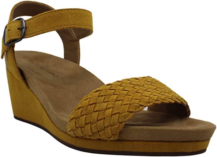 Lucky Brand Women’s Kenette Leather Open Toe Casual Platform  Size 7W