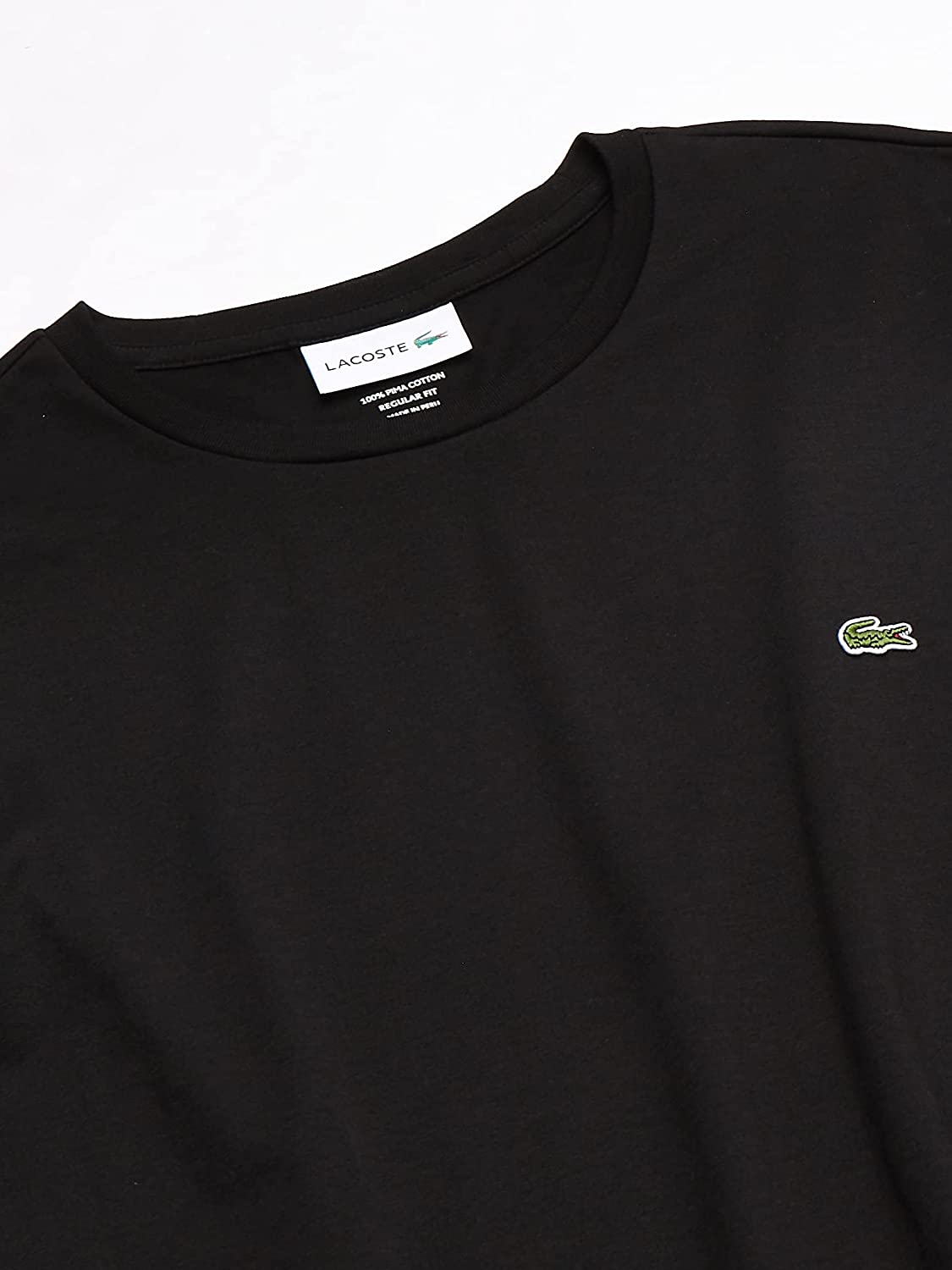Lacoste Men's Short Sleeve Crew Neck Pima Cotton Jersey T-Shirt  Color Black Size M