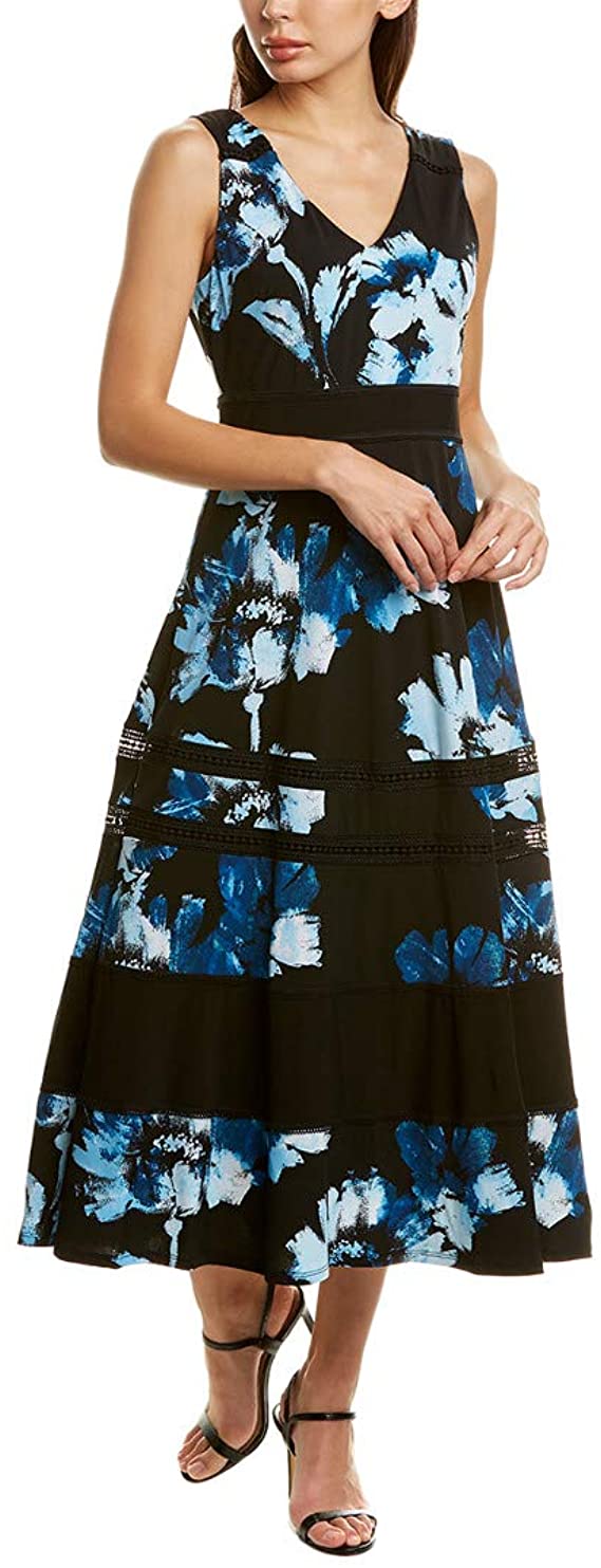Taylor Dresses Plus Size Floral Printed Jersey Maxi Dress  Size 14W