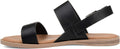 Brinley Co. Womens Dual Strap Open-Toe Sandal  Color Black Size 10M