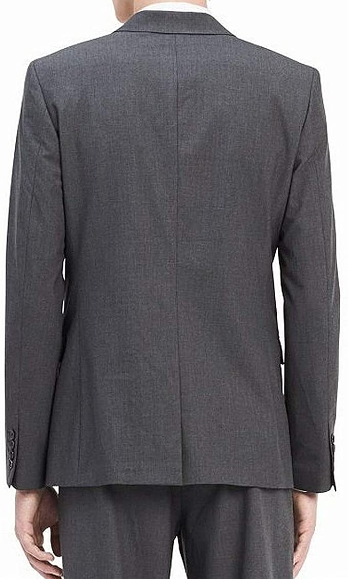 Calvin Klein Men's Slim Fit Button Notch End Bi-Stretch Infinite Jacket  Color Iron Gate Size XXL