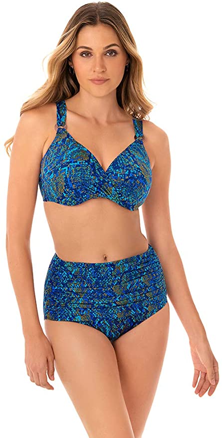 Miraclesuit Women's Swimwear Basilisk Plunge D-DDD Cup Sized Bra Underwire Bikini Bathing Suit Top