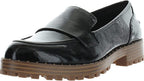 Vince Camuto Women's Golinda Lug-Sole Loafers  Black Leather Size 10