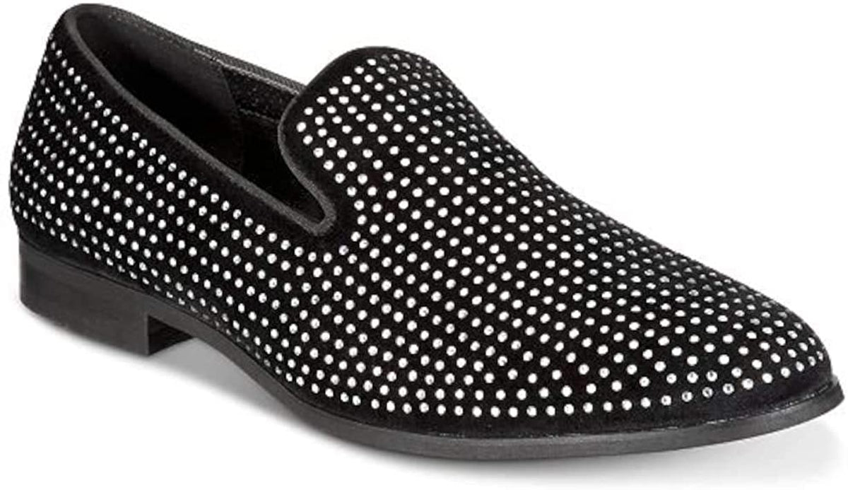 INC International Concepts Men's Wyatt Crystal Slip-On Loafers  Black Size 10