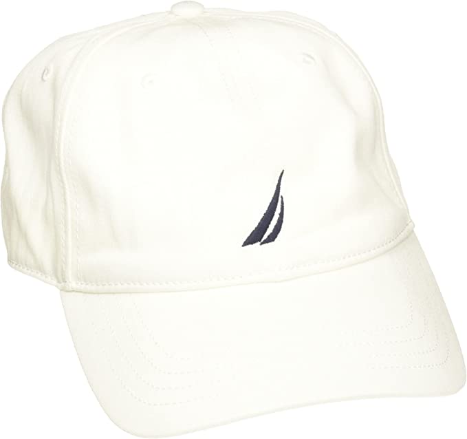 Nautica Men's Classic Logo Adjustable Baseball-Cap Hat  Color White One Size