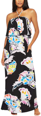 Trina Turk  Women's Maxi Dress Swim Cover-up  Color Multi/Seychelles  Size M