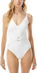 Michael Kors Stretch One Piece Swimsuit  Color White Size 14