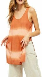 Free People Women's Joni Long Knit Tank Top  Color Citrus Sunset Size XL