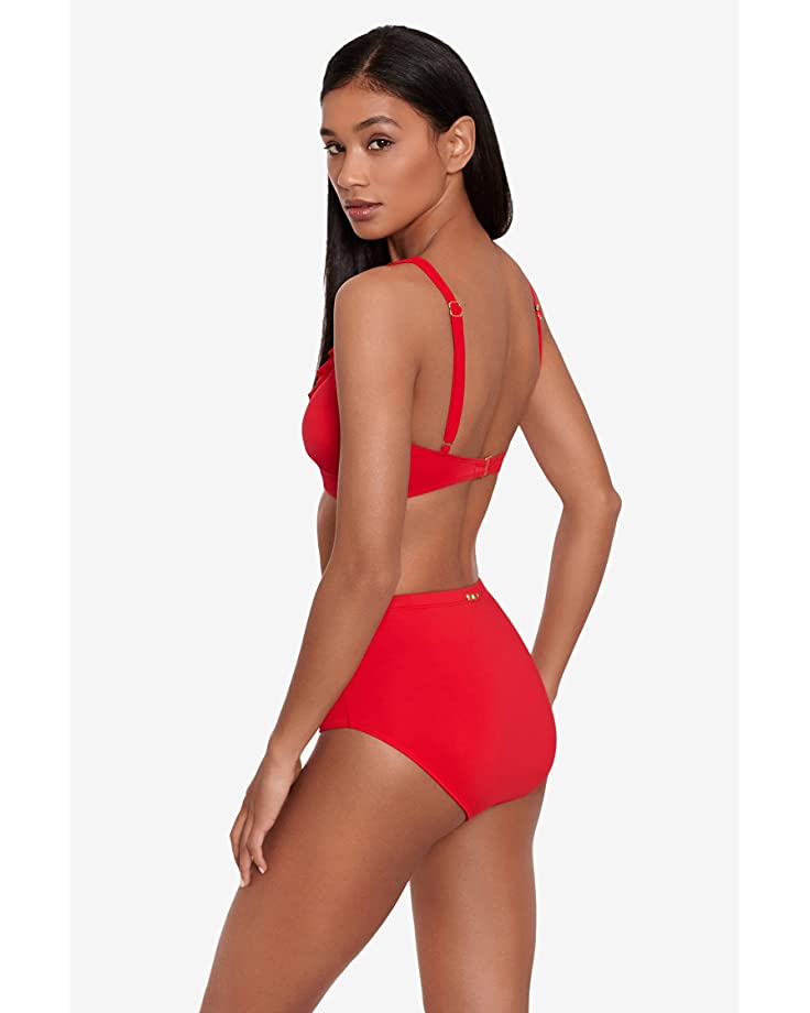 LAUREN Ralph Lauren Beach Club Solid High-Waisted Bottoms  Color Red Size 12