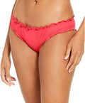 SUNDAZED Solid Mermaid Ruffled Swim Bottoms Sunkissed Coral Size XS