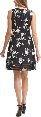 Jessica Howard Women’s  Petite Floral Illusion Fit Flare Dress  Size 10P