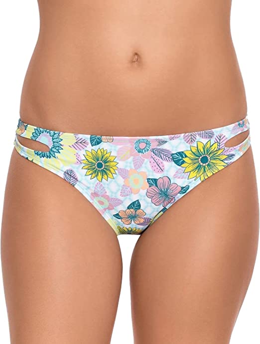Salt + Cove Swimwear Large Hipster Bikini Bottoms  Color Floral Blue Size L