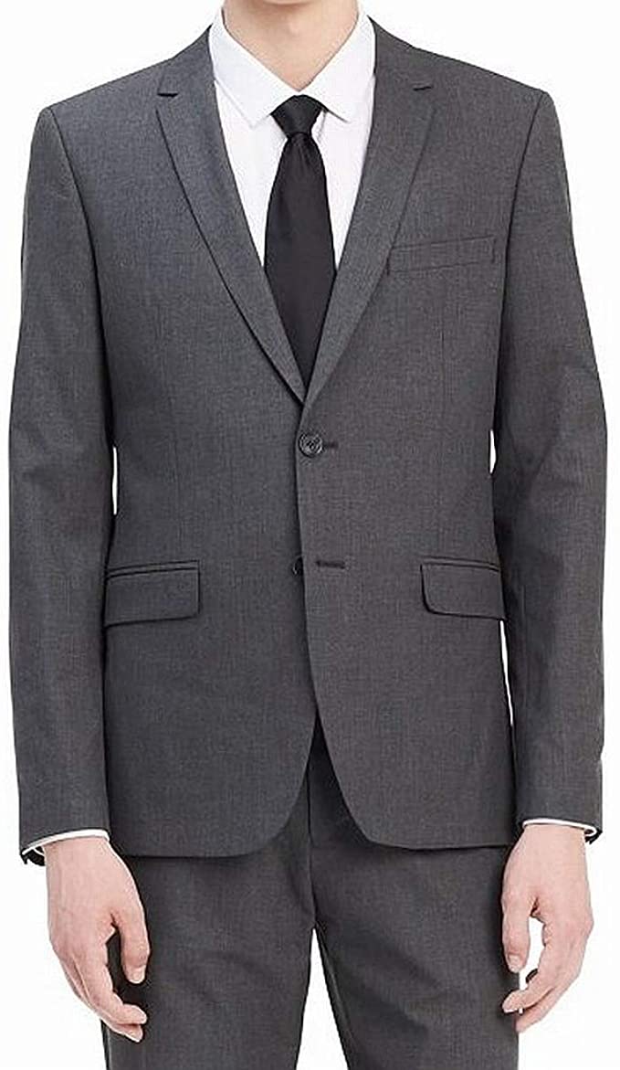 Calvin Klein Men's Slim Fit Button Notch End Bi-Stretch Infinite Jacket  Color Iron Gate Size XXL