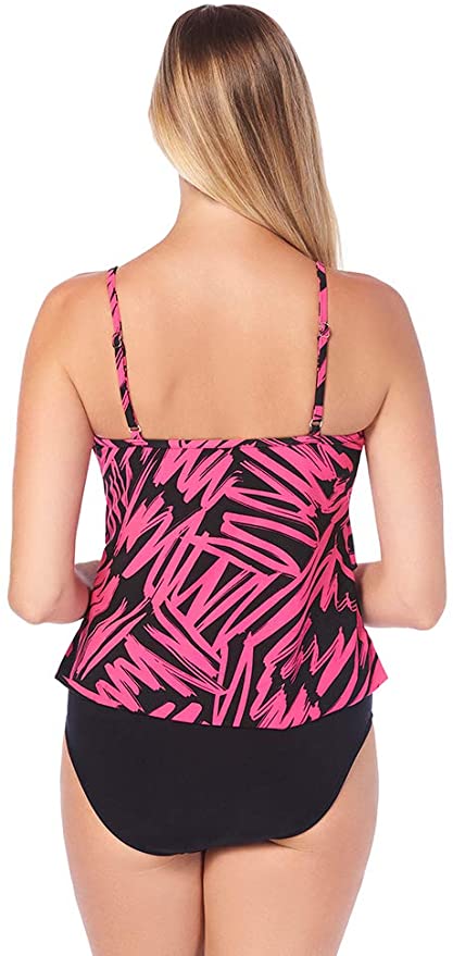 Magicsuit Women's Swimwear Rita Ruffle Soft Cup Tankini Top with Adjustable Straps Size 8