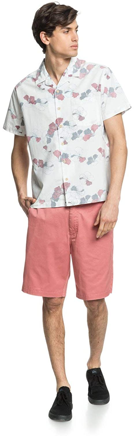 Quiksilver Men's Lei Around Woven Short Sleeve Shirt  Color Classic Lei Size S