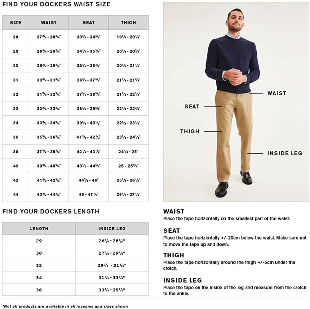 Dockers Men's Comfort Knit Jean Cut Straight Fit Smart 360 Knit Pants  Color True Chino 36W x 29L