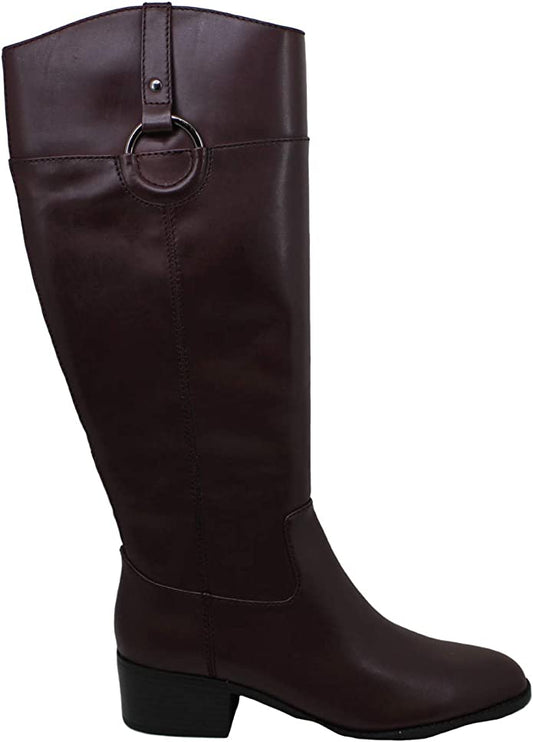 Alfani Women's Bexleyy Wide-Calf Riding Boots  Color Cognac Leather Size 7M