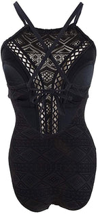 Hula Honey Diamond Crochet One-Piece Swimsuit  Black Size XS