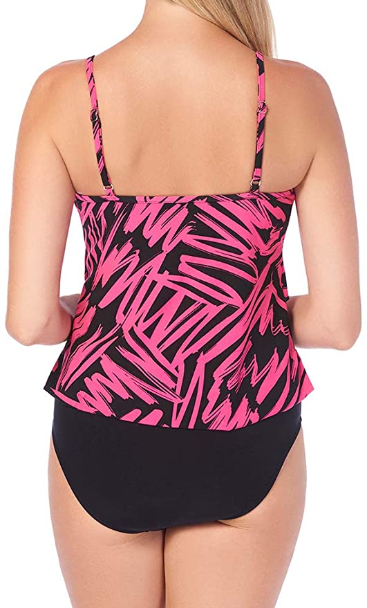 Magicsuit Women's Swimwear Rita Ruffle Soft Cup Tankini Top with Adjustable Straps Size 8