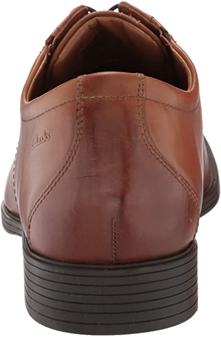 Clarks Men's Whiddon Plain Oxford  Color Dark Tan Leather Size 9W