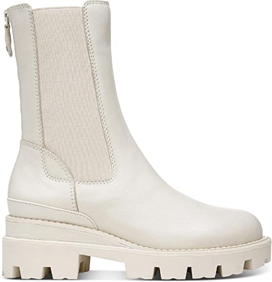 Sam Edelman Women's Genia Mid-Shaft Chelsea Boots  Ivory Size 8.5