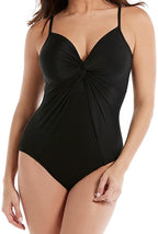 Miraclesuit Rock Solid Love Knot One-Piece Swimsuit  Black Size 16