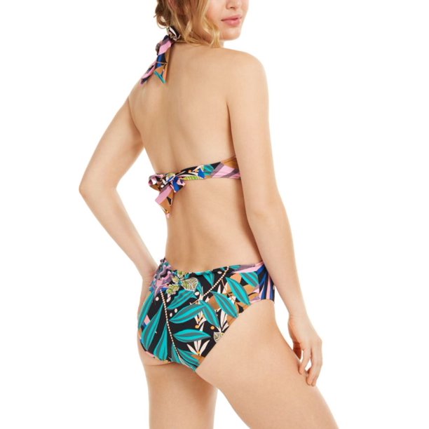 Bar III Hidden Jungle Cowl-Neck Monokini One-Piece Swimsuit Multicolor Size XS