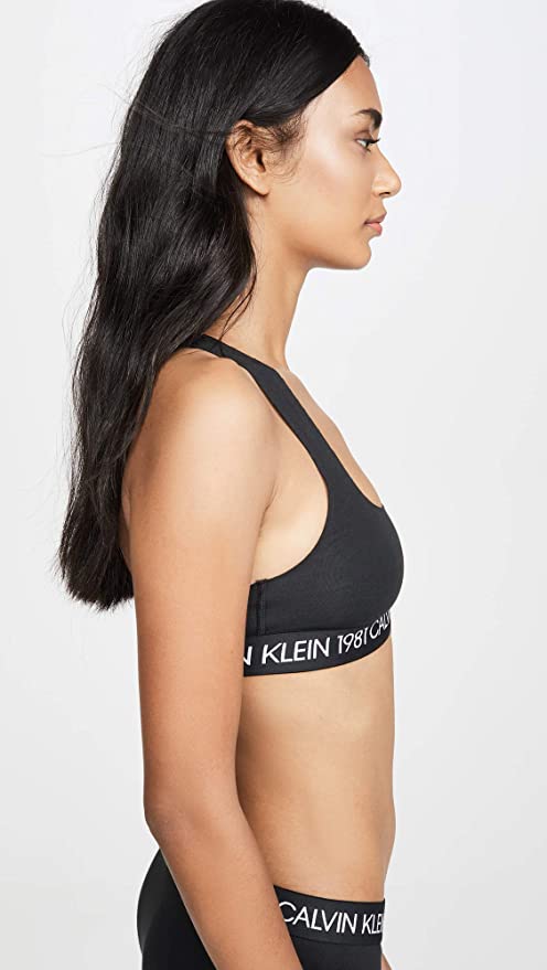Calvin Klein Women's 1981 Bold Cotton Unlined Bralette  Color Black Size S