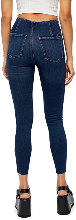 Free People Women's Miles Away High Waist Crop Skinny Jeans  Color Feel Like Sunshine Size 24