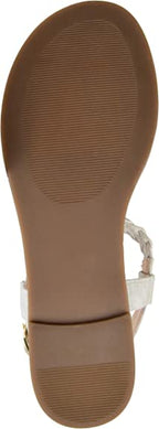 Brinley Co. Womens Braided T-Strap Sandal  Color Grey Size 7M