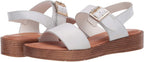 Bella Vita Women's Tay-Italy Wedge Sandal  Color White Leather Size 6.5WW