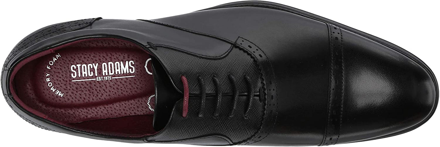 STACY ADAMS Men's Heath Cap Toe Oxford  Color Black Size 8.5M