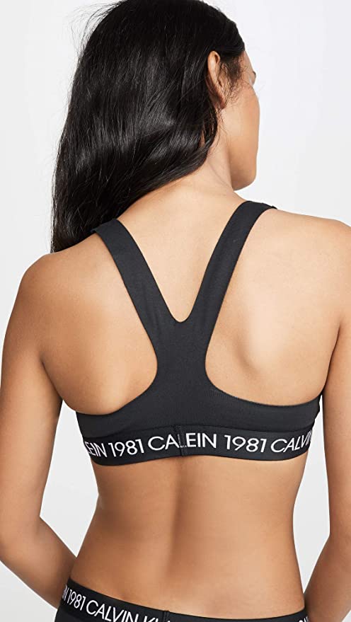 Calvin Klein Women's 1981 Bold Cotton Unlined Bralette  Color Black Size S