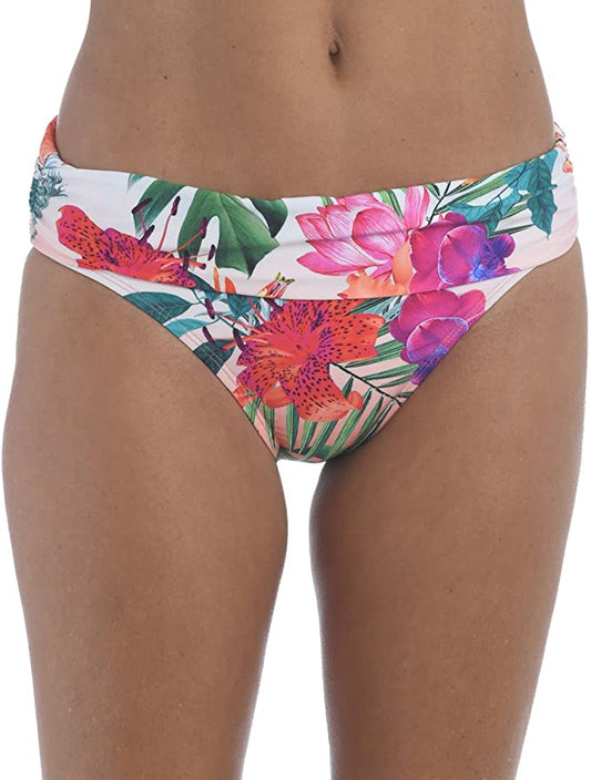 La Blanca Shirred Band Hipster Bikini Swimsuit Bottoms  Color Bird of Paradise/Tropicalia Size 14