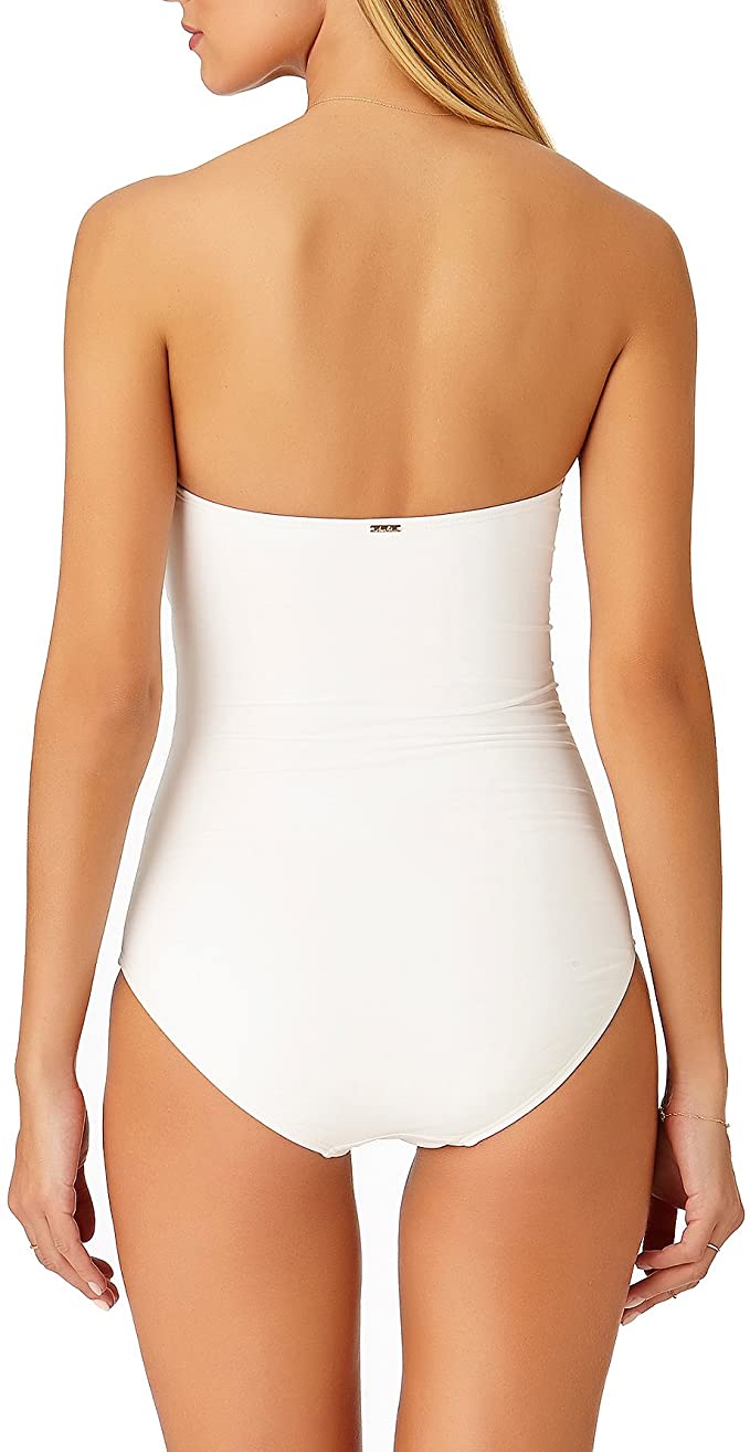 Anne Cole Women's Twist Front Shirred One Piece Swimsuit Color White Size 10